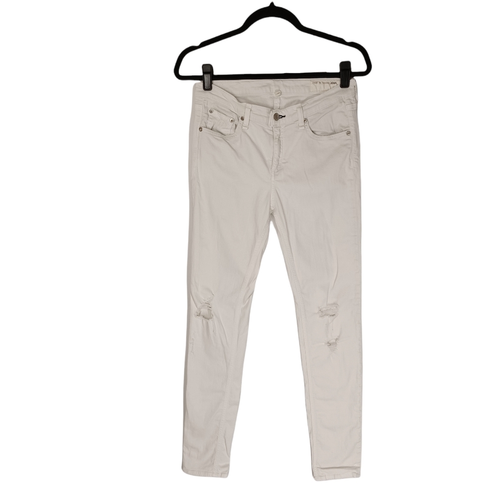 RAG & BONE White Skinny Distressed Jeans 29 - Picture 2 of 9